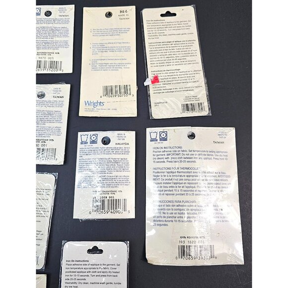 Lot Of 16 Assorted Wrights Iron-On Appliques Patch Up Embroidery Assortment - Picture 12 of 14